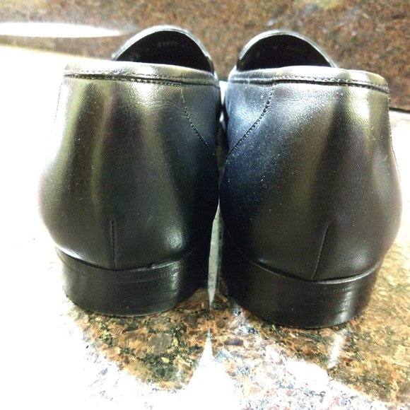 Bally of Switzerland Black Leather Club Tassle Loafers 11D Excellent Condition